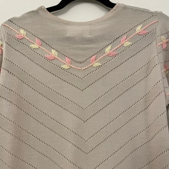 Molli Beige Long Sleeve Top with Pink Accents - Picture 7 of 13